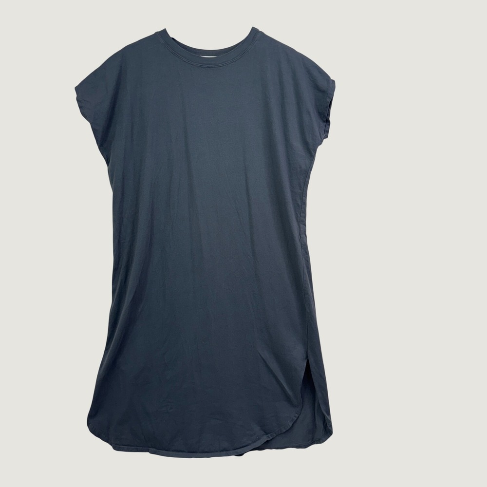 Filosofia‎ T-Shirt Dress Womens S Charcoal Grey Minimalist Cotton Shift Midi USA